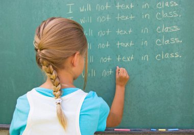 Writing lines on chalkboard clipart