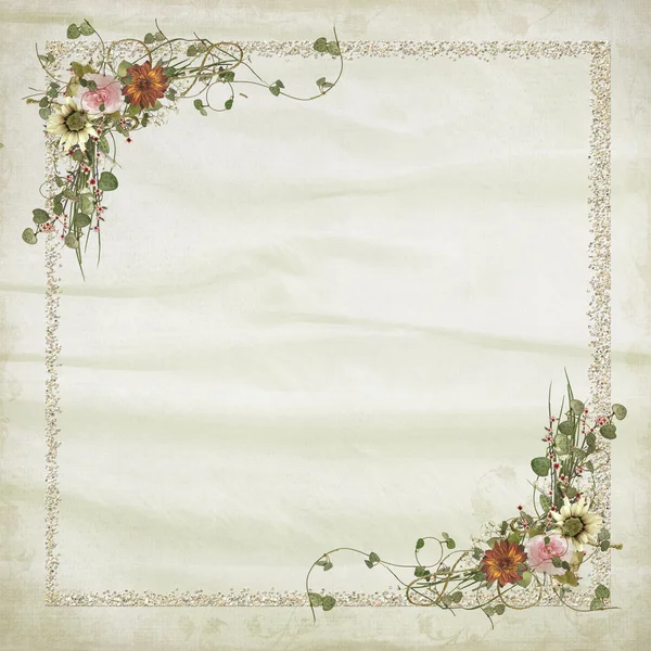 Wedding frame on soft silk — Stock Photo, Image