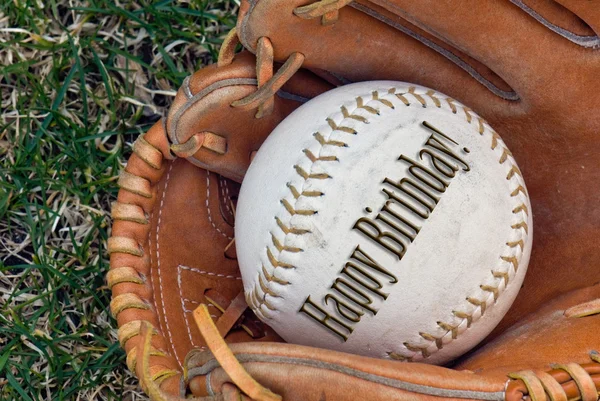 Narozeniny baseball rukavice — Stock fotografie