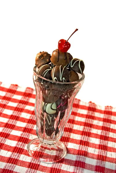 Chocolate truffle sundae — Stock Photo, Image