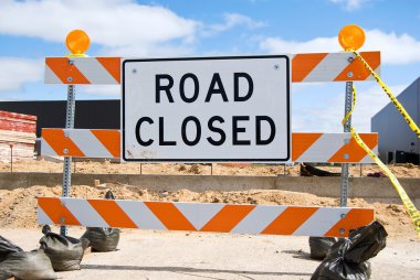 Road closed sign clipart