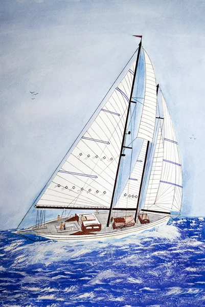 Navigare in acquerelli — Foto Stock