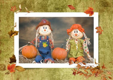 Fall scarecrows clipart