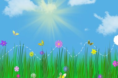 Bunny tail in garden clipart