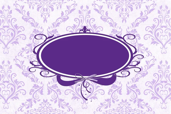 Purple Damask with frame — Stock Photo, Image