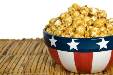 Caramel Corn in flag bowl clipart