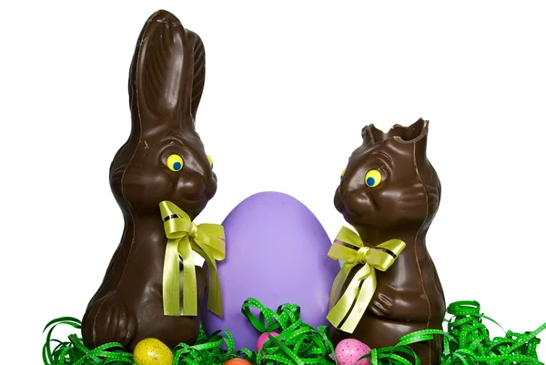 Coniglietti di Pasqua al cioccolato — Foto Stock