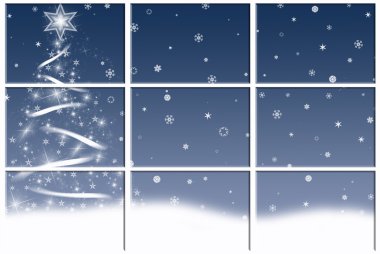 Holiday winter window clipart