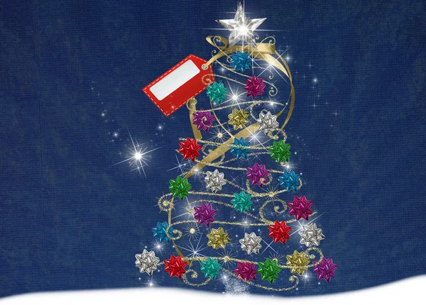 Christmas tree with tag — Stock Photo, Image