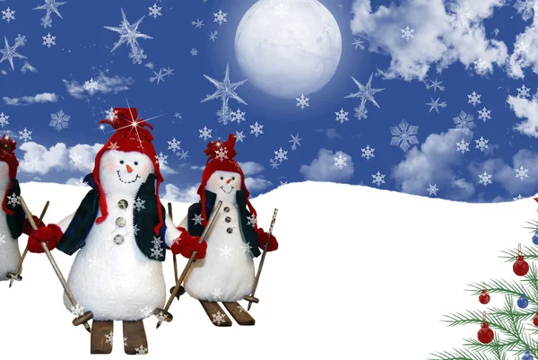 Holiday Snowmen — Stockfoto