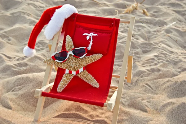 Christmas Santa Starfish — Stock Photo, Image