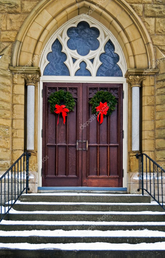 Images Church Door Wreaths Christmas Wreaths On Church Doors Stock Photo C Jentara 11345494