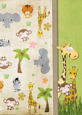 Juvenile jungle animals clipart