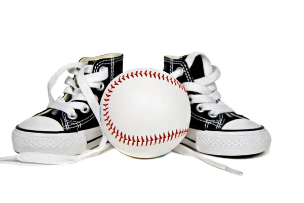 Baseball with sneakers — Stock Photo, Image