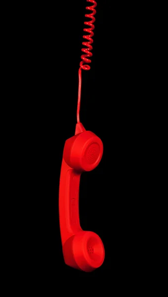 Kırmızı retro telefon ahizesi — Stok fotoğraf