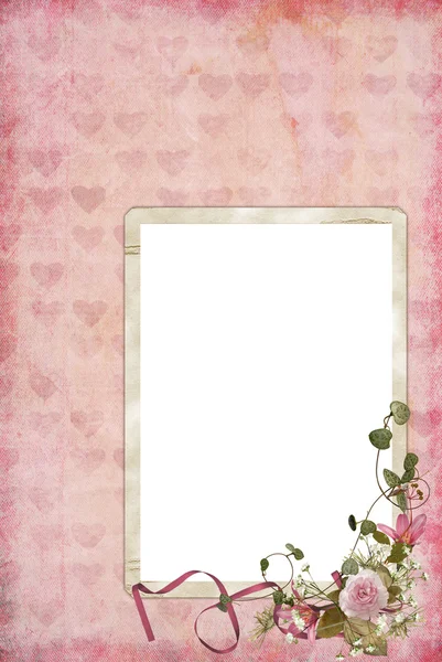 Antique rose frame — Stock Photo, Image
