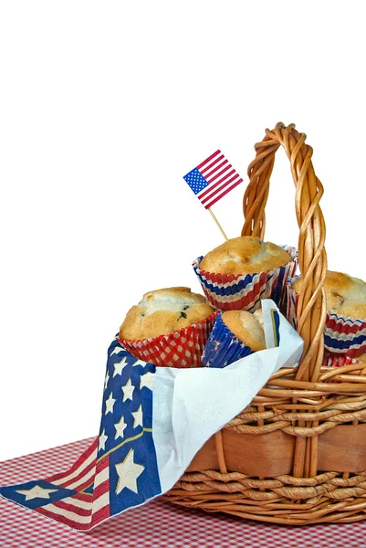 Patriotic muffin basket — Stock Photo, Image