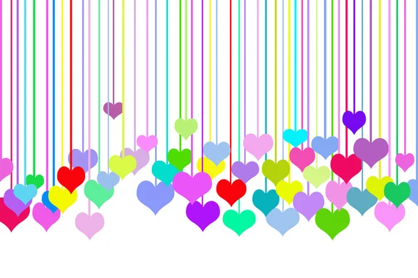 Opknoping kleurrijke harten — Stockfoto