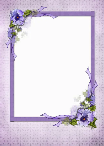Paarse viooltje frame — Stockfoto