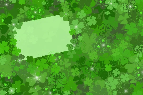 Ирландские трилистники с чистой бумагой — стоковое фото