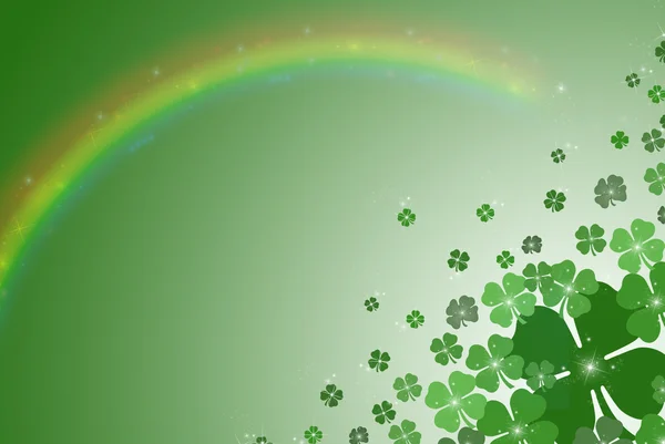 Ierse shamrocks met regenboog — Stockfoto