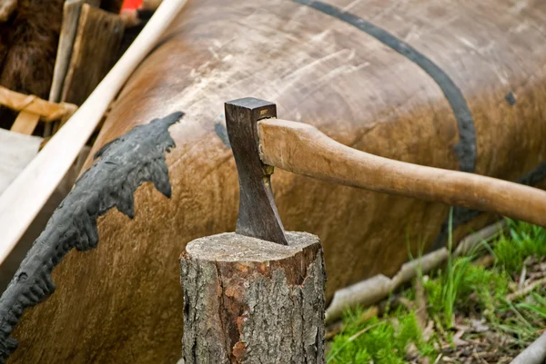 Ax in tree stump — Stock Photo, Image