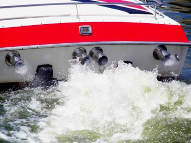 Power boat wake clipart