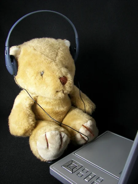 Teddy bear with headphones