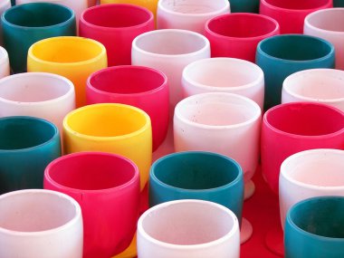 Colorful plastic cups clipart