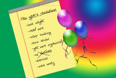 New Year's resolution list clipart