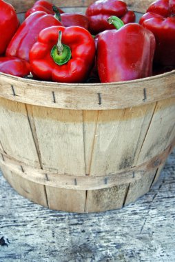 Red Peppers in basket clipart