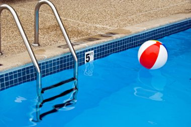 Beach ball in pool clipart