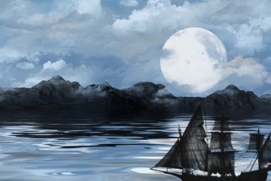 Ghost ship clipart