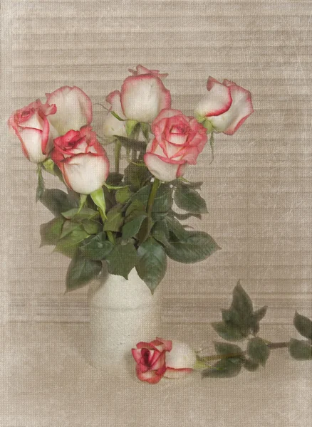 玫瑰花束与纹理 — 图库照片