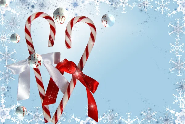 Candy canes with bubbles — Stock Photo, Image