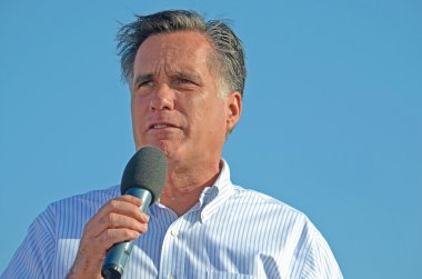 Mitt Romney campaigning in Michigan clipart