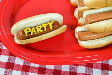 Party hot dogs clipart