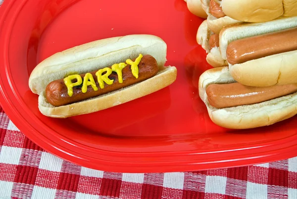 Party hot dogs — Stock Photo, Image