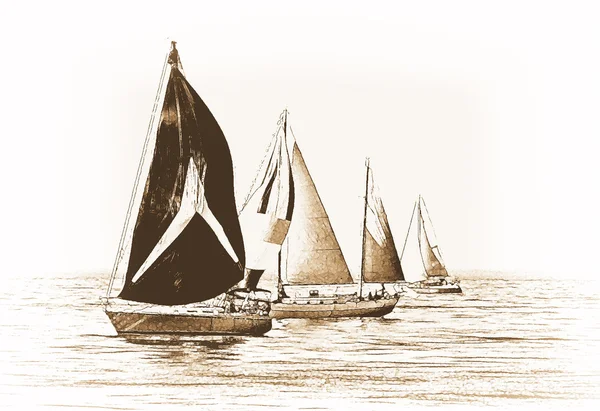 复古帆船赛 — 图库照片