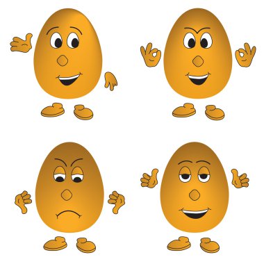 Dört yumurta (smiley vektör kümesi)
