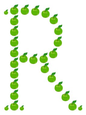 Apple'dan yapılan r - harfi