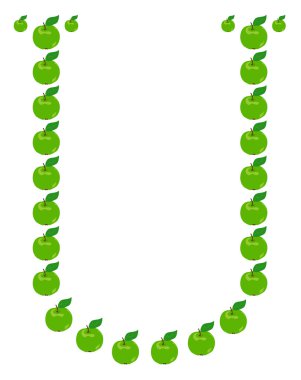 -apple yapılmış u harfi