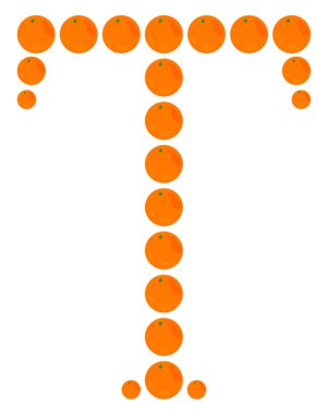 Turuncu yapılan t - harfi