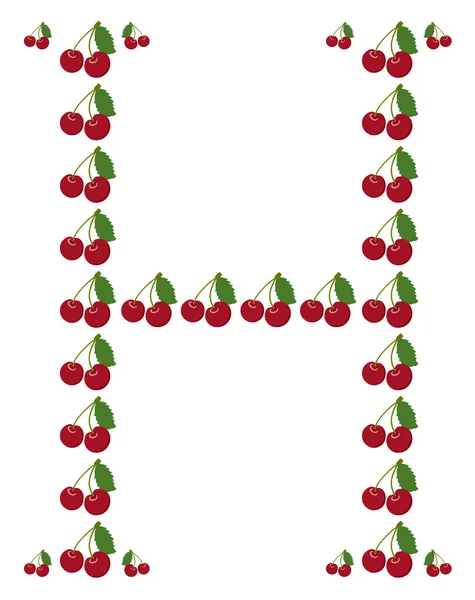 Brev - h från cherry — Stock vektor