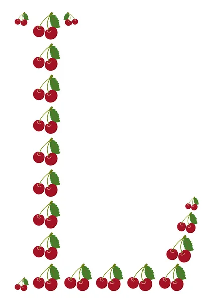 Буква - L из вишни — стоковый вектор