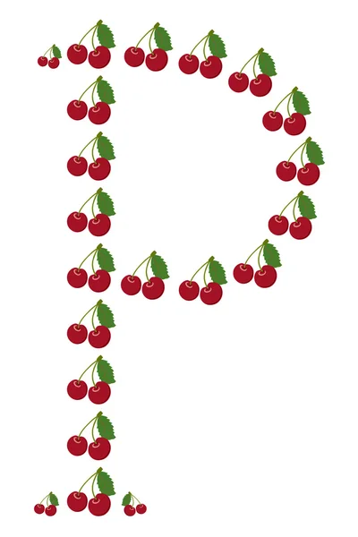 字母-p 从樱桃 — 图库矢量图片