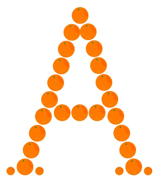 Lettera - A fatta di arancione — Vettoriale Stock
