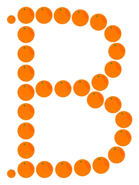 Lettre - B en orange — Image vectorielle