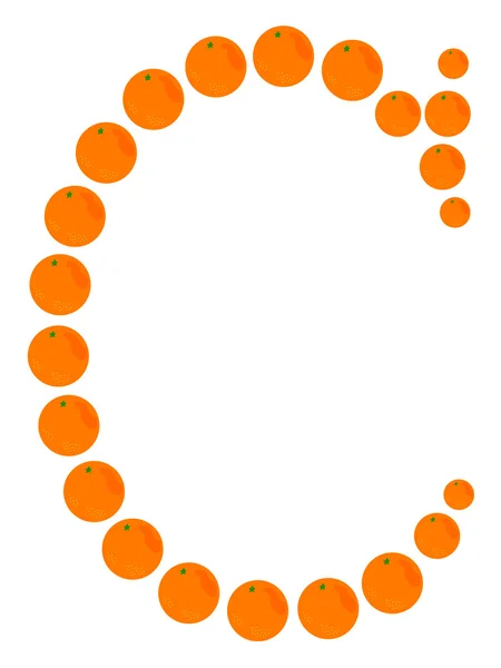Γράμμα - c από το πορτοκάλι — Διανυσματικό Αρχείο