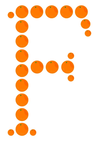 Levél - F készült narancs — Stock Vector